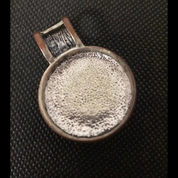 Vintage Black onyx in silver metal design frame pierced earrings with necklace - Picture 10 of 13